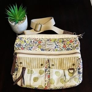 Fossil Crossbody Bag Floral Beige